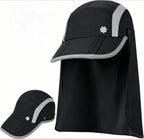 Quick Dry Breathable Sun Hat With Detachable Neck Flap Foldable UPF50+ UV Protection Wide Brim Fishing Baseball Cap For Travel Camping Cycling