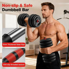 5-in-1 Adjustable Dumbbell Set: 20-90lbs with Double Locknut, Bar, Kettles, Push-up Stand, Plates for Home Gyms