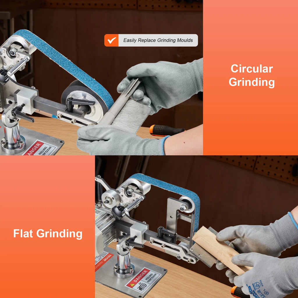 SucceBuy Belt Grinder Sander 30 x1-Inch Variable Speed Belt Polisher W/VFD 550W Grinding Polishing for Metalworking Knife Making