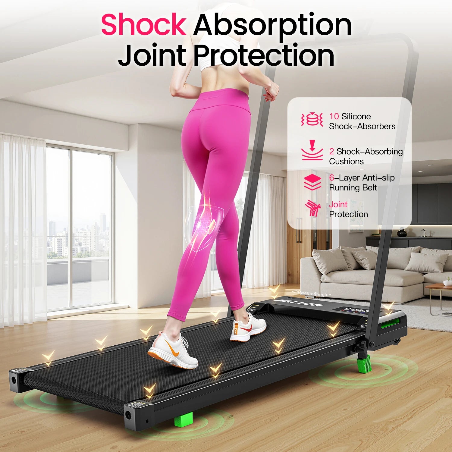 Akluer Walking Pad Treadmill, Portable Under Desk Treadmill 330lbs Capacity, Compact Treadmills Mini Walking Pad, 2.5HP Portable Treadmills with Remote Control, for Home Office Small Space