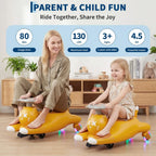 12V Kids Electric Wiggle Ride-On Car With Pedal, Rechargeable Cartoon Cat Twist Toy Vehicle For Toddlers Indoor Outdoor Ride