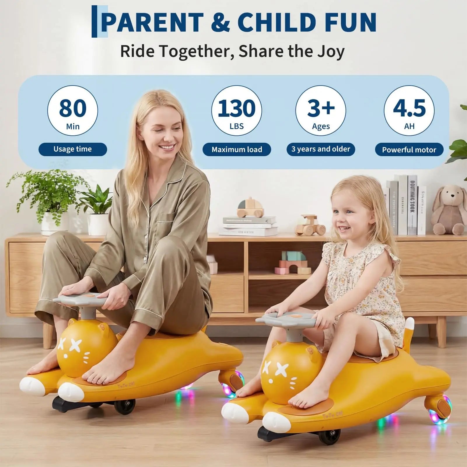 12V Kids Electric Wiggle Ride-On Car With Pedal, Rechargeable Cartoon Cat Twist Toy Vehicle For Toddlers Indoor Outdoor Ride