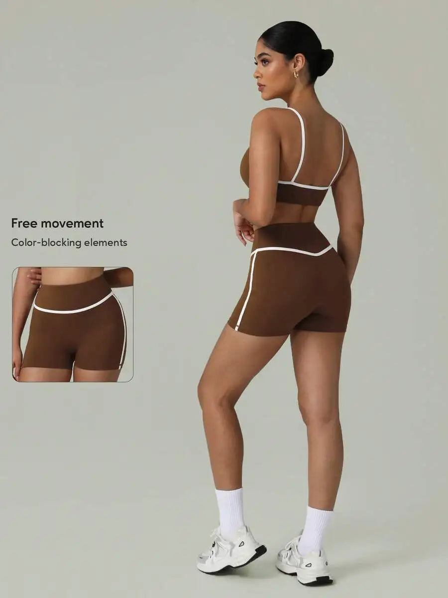 2 PCS Women Sports Bra And Shorts Set For Yoga Running