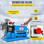 SucceBuy Electric Wire Stripping Machine 370W 1.5mm-38mm Cable Stripper Peeling 11 Channels & 10 Blades Removing Plastic Rubber
