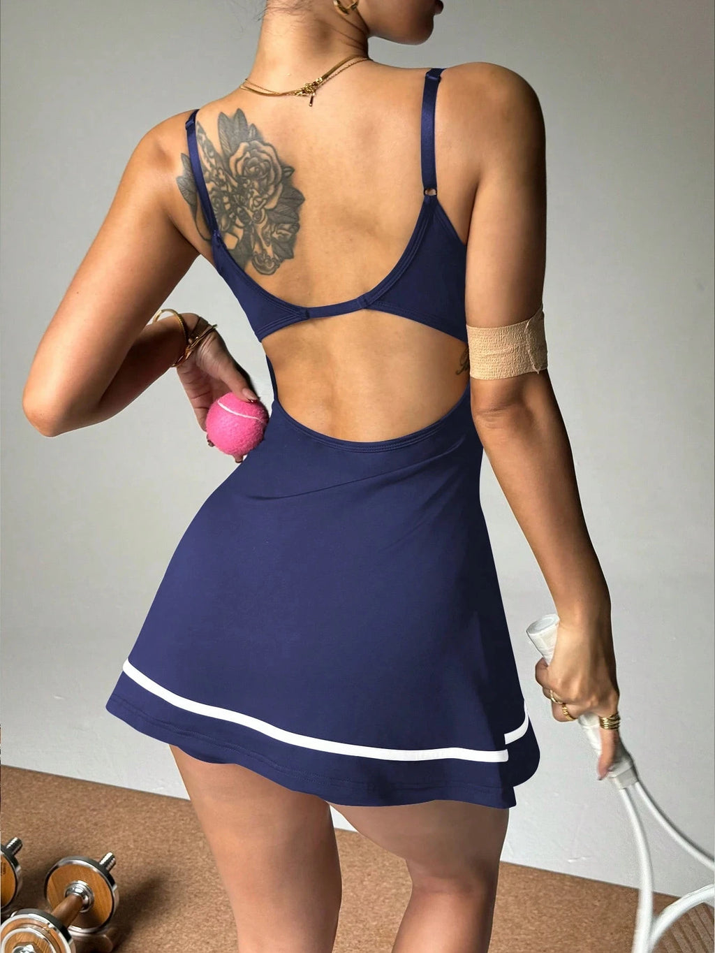 Tennis Dress Vintage Preppy Sleeveless Pleated Sundress with Pocket, Sophisticated Country Club Attire for Summer Sports & Vacation