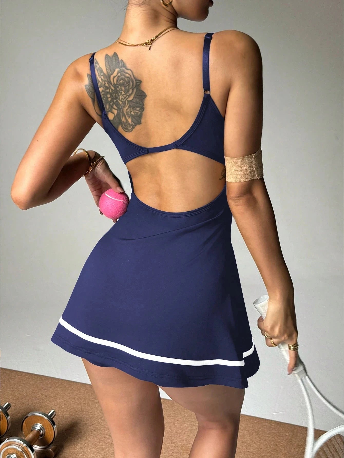 Tennis Dress Vintage Preppy Sleeveless Pleated Sundress with Pocket, Sophisticated Country Club Attire for Summer Sports & Vacation