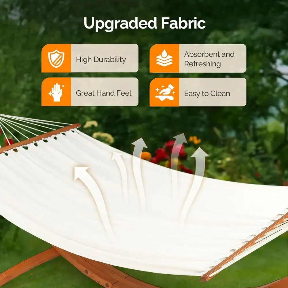 Natural Wooden Hammock Stand Set for Outdoor Yard or Garden (14 ft)