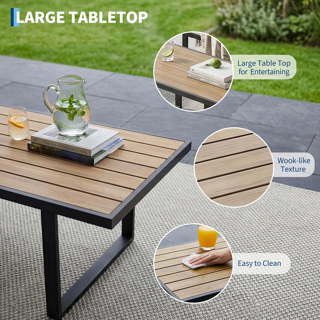 Modern 4-Piece Patio Furniture Set Outdoor Conversation Sectional Sofa With Coffee Table Thick Washable Cushions For Lawn Deck