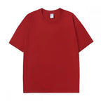 Summer Men Classic Basic Round Neck Short Sleeve White Solid T Shirt Pure Cotton Plus Size High Quality Daily Casual Top
