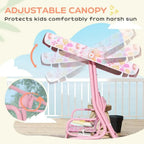 2-Person Pink Outdoor Swing Chair with Adjustable Seat and Safety Belt for Patio, Porch, or Garden