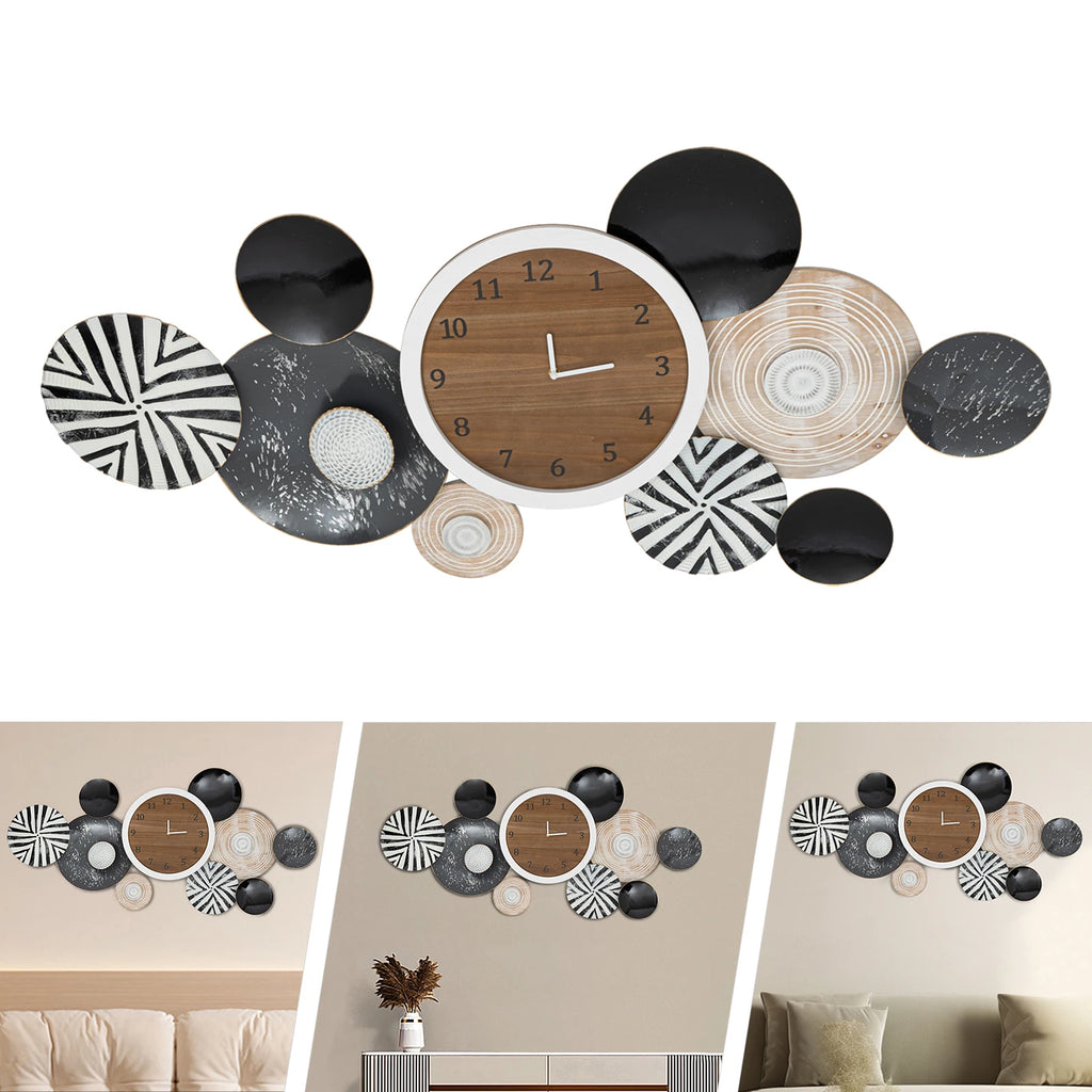 Large Luxury Silent Wall Clocks Aesthetic Art Mural Wall Watch Horloge, Decorative Non-Ticking Wall Clock for Living Room Conference Room