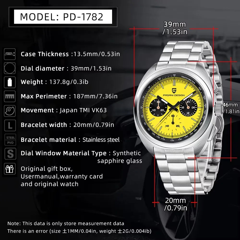 2026 New PAGANI DESIGN Panda Men's Watches Quartz Wristwatches Chronograph Luxury Watch For Men AR Sapphire Luminous Waterproof