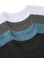 Women's 4Pcs Crew Neck Short Sleeve Tees Set: Tight Fit Casual Workout Tops for Summer & Autumn, Multi-Color