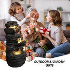 Outdoor Rock Water Fountain with Lights Multi Tier Cascading Waterfall Resin Garden Fountain for Patio Yard Porch Landscape
