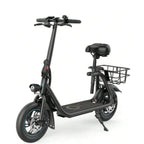 Gyroor Adult Electric Scooter with Seat – 450W Motor, 15-Mile Range, 16 MPH, 12" Tires, Rear Basket, UL2272 Certified, Adjustable Seat for Commuting & Errands