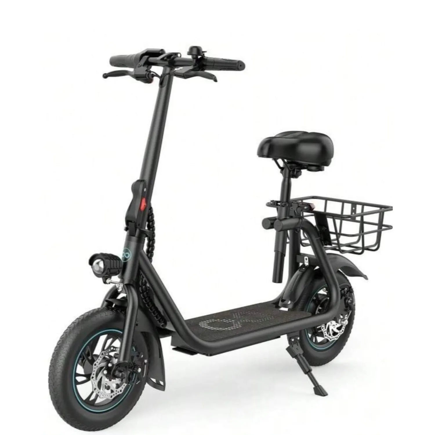 Gyroor Adult Electric Scooter with Seat – 450W Motor, 15-Mile Range, 16 MPH, 12" Tires, Rear Basket, UL2272 Certified, Adjustable Seat for Commuting & Errands