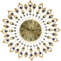 Wall Clock, 26.4" Peacock Wall Clock, Wall Mounted Decorative Clocks Gold, Modern 3D Clocks , Large Round Metal Silent Non-Ticking, for Living Room Decor