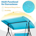 3 Seat Patio Swing, Outdoor Swing with Removable Cushions, Porch Swing with Adjustable Canopy for Backyard, Porch