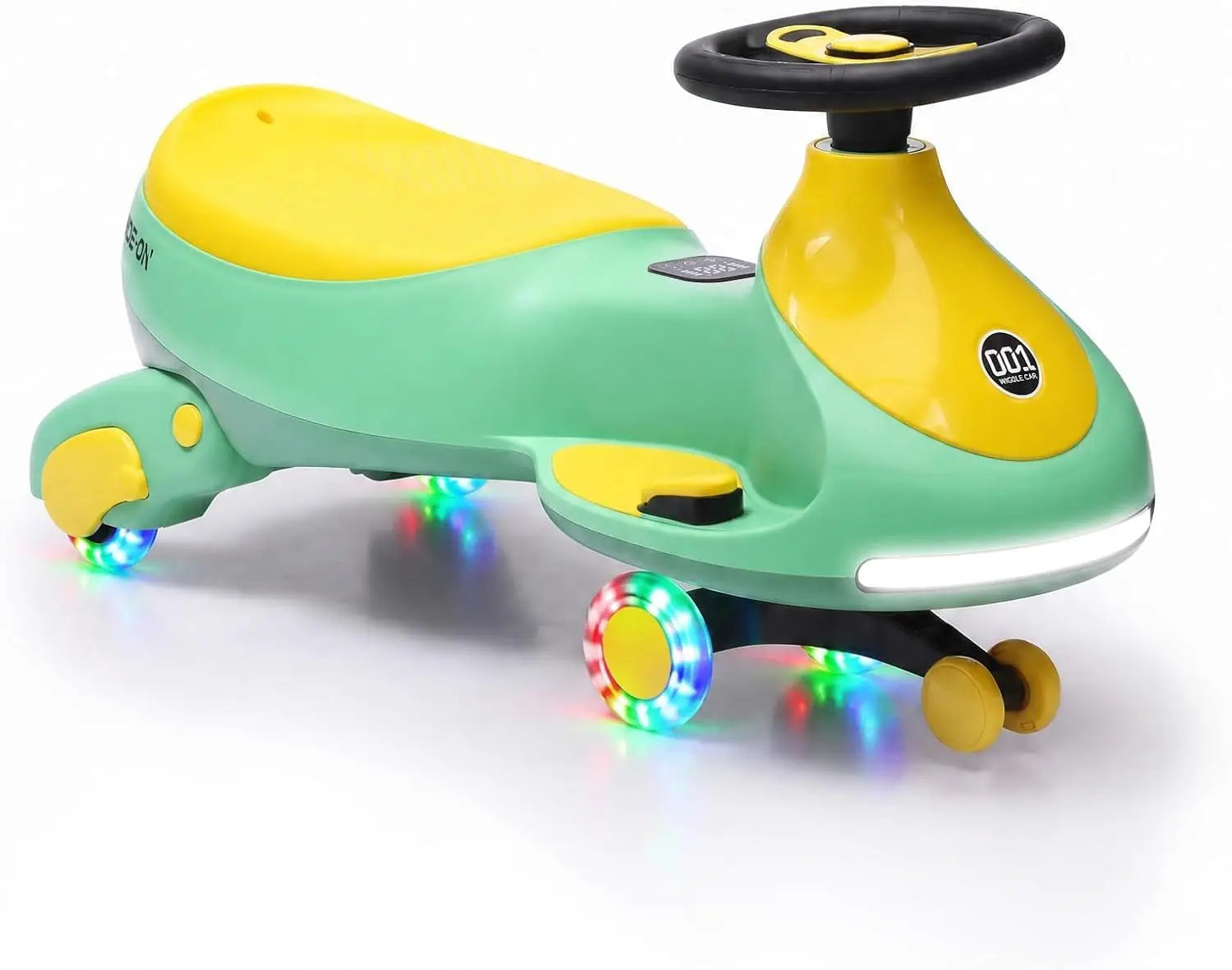 12V 2-in-1 Kids Electric Wiggle Car Ride On – Pedal & Swing, 360° Steering, Flashing Wheels, Music, Anti-Rollover, Rechargeable Battery, High Weight Capacity – Indoor Outdoor