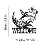 Indoor and Outdoor Minimalist Metal Wall Decorations Owl Butterfly Hummingbird Welcome Signs