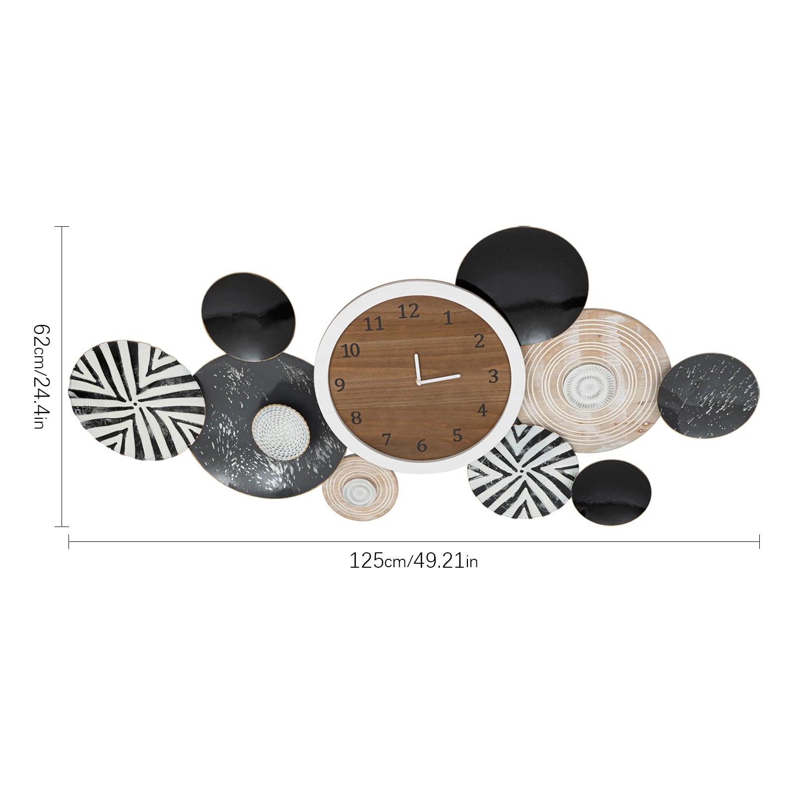 Large Luxury Silent Wall Clocks Aesthetic Art Mural Wall Watch Horloge, Decorative Non-Ticking Wall Clock for Living Room Conference Room