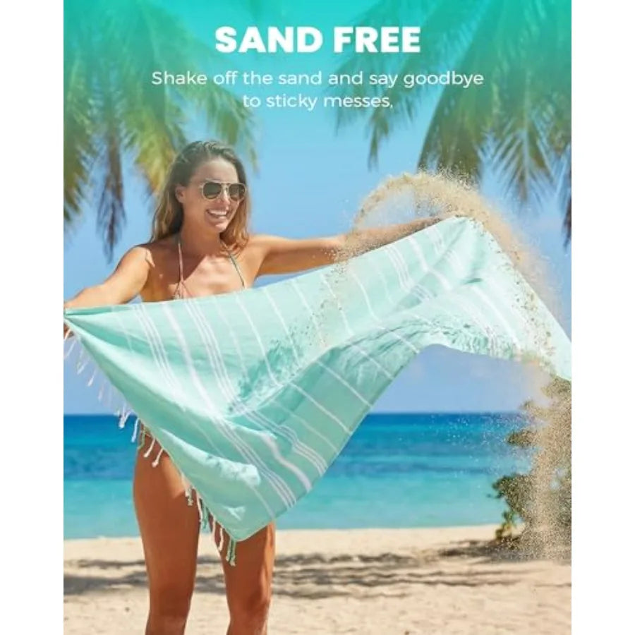 Turkish Beach Towels Vacation Essentials Quick Dry Sand Free Oversized Bath Pool Swim Towel Extra Large XL Blanket Adult Travel