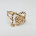 Duoying Custom Initial Rings Personality Hip-Hop Ring Heart Rings Letter Ring Heart Shape Gifts For Mom Gift