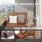 SucceBuy Wooden Porch Swing 5 ft Patio bench swing for Courtyard Garden Upgraded 880 lbs Strong Load Capacity Swing Chair Bench