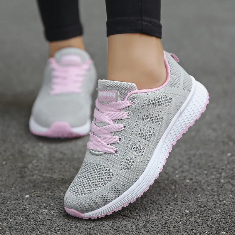 Women Casual Shoes Fashion Breathable Walking Mesh Flat Shoes Woman White Sneakers 2024 Tenis Feminino Female Shoes