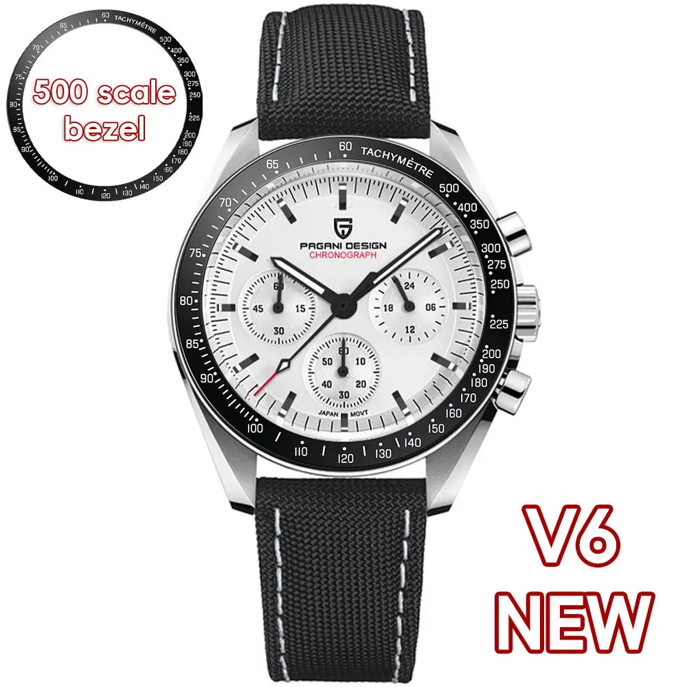 PAGANI DESIGN 1701 Moon Watches 2026 New Woven Strap Luxury Quartz Watch For Men Speed Chronograph AR Sapphire Mirror Wristwatch