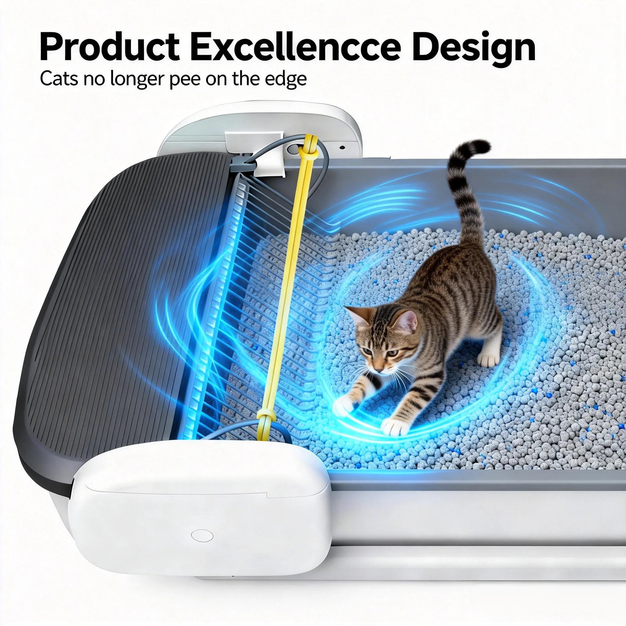 Automatic Litter Box Self Cleaning Odor Control for Cats 3LB to 50LB XX-Large Capacity APP Control Safety Sensor Multi-Cat Use，