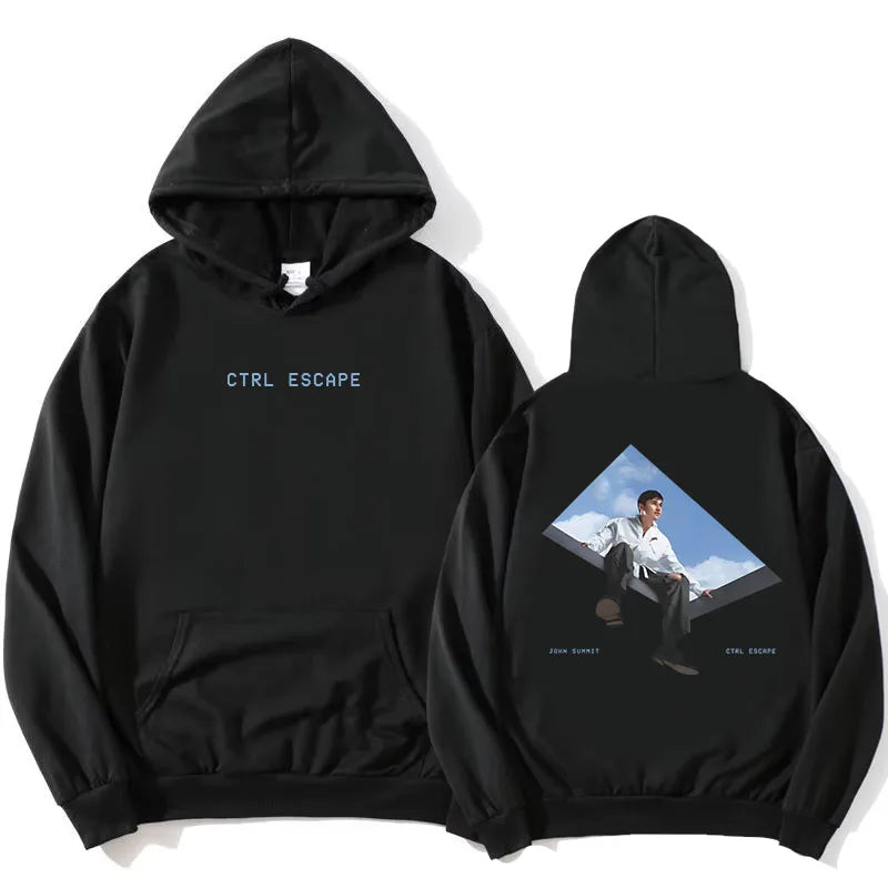 JOHN SUMMIT CTRL ESCAPE Hoodies Fashion Singer Design Graphic Print Pullovers Women Men Clothing Casual Fleece Hooded Sweatshirt