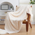 Fleece Throw Blanket for Couch or Bed - 3D Imitation Turtle Shell Jacquard Decorative Blankets - Cozy Soft Lightweight Fuzzy Fl