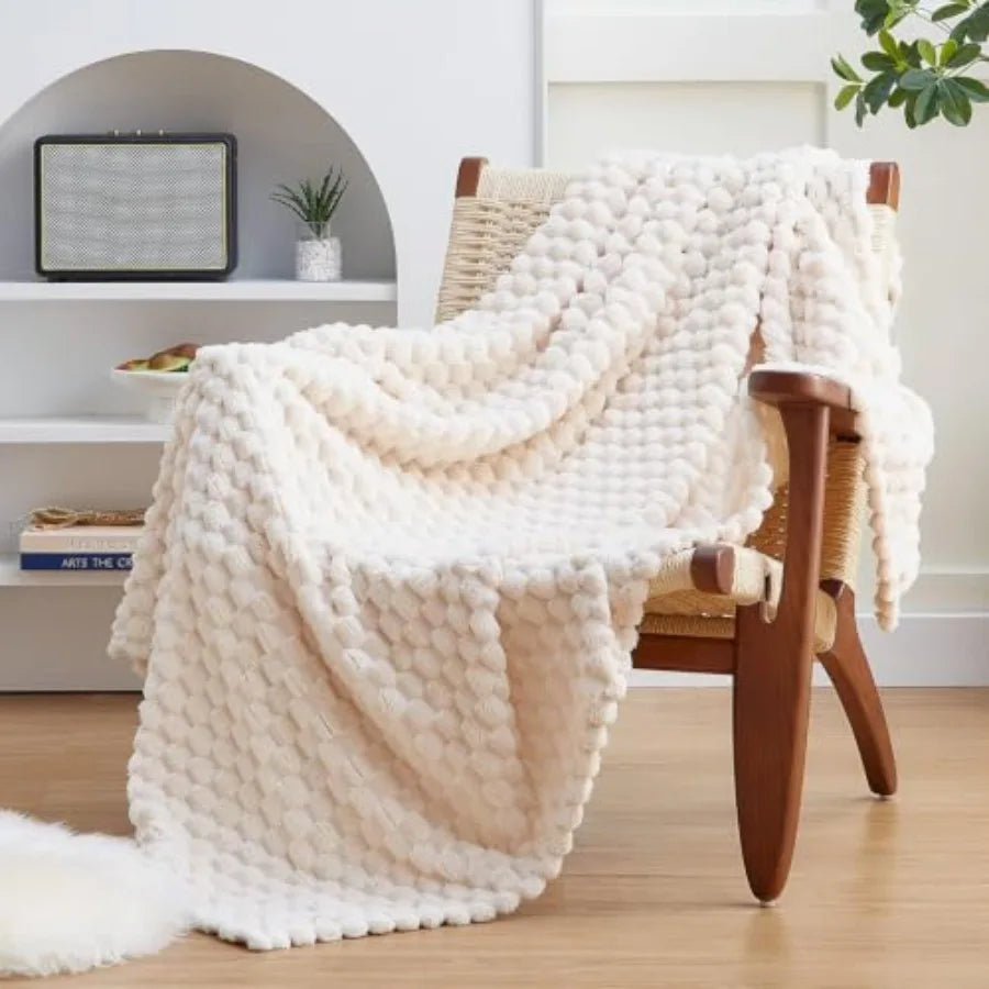 Fleece Throw Blanket for Couch or Bed - 3D Imitation Turtle Shell Jacquard Decorative Blankets - Cozy Soft Lightweight Fuzzy Fl