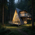 Customized A-Frame Wooden Cottage Custom Design Prefabricated Triangle Tiny House Fire-Resistant Spacious Living Outdoor Hotel