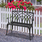 Aluminum Bench Garden Chair Porch Cast Conversation Patio for Outdoor Green