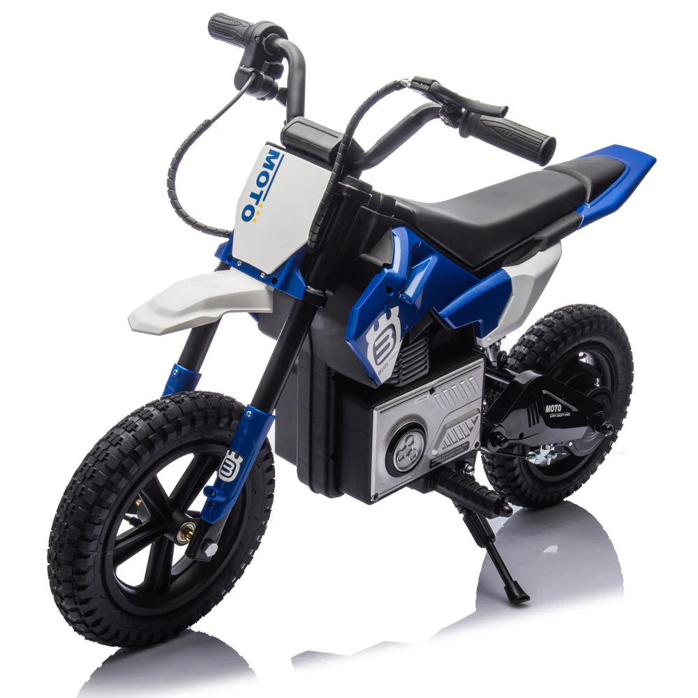 24V Kids Ride On Electric Toy Motocross Motorcycle,200W High Speed Hub Motor,Rear wheel shock absorber,Adjustable speed,LED breath lamp,Bluetooth,Music,Speeds 3.11-9.32MPH For Kids Aged 5-12
