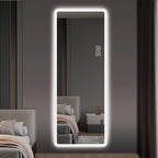 LED Lighted Full Length Vanity Mirror with Rounded Corners, Large Wall Mounted Body Mirror, Illuminated Dressing Mirror for Bedroom Living Room Dressing Room Hotel Decor