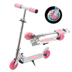 Two Wheel Scooter for for Kids Adults 3-8+,Kick Scooters with Light-Up ABEC-10 Wheels Folding Kick Scooter with 3 Levels Adjustable Handlebar and Rear Brake for Girls Boys,Lightweight