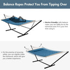 Outside Blue Double Quilted Hammock with 12 Feet Heavy Duty Steel Stand, 450 LBS Weight Capacity
