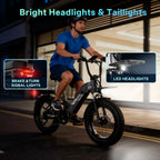 1000W Peak 20" Fat Tire Step-Thru Electric Bike 7-Speed City Commuter Ebike, 48V 20AH Removable Battery for Adults Cybervelo EK12