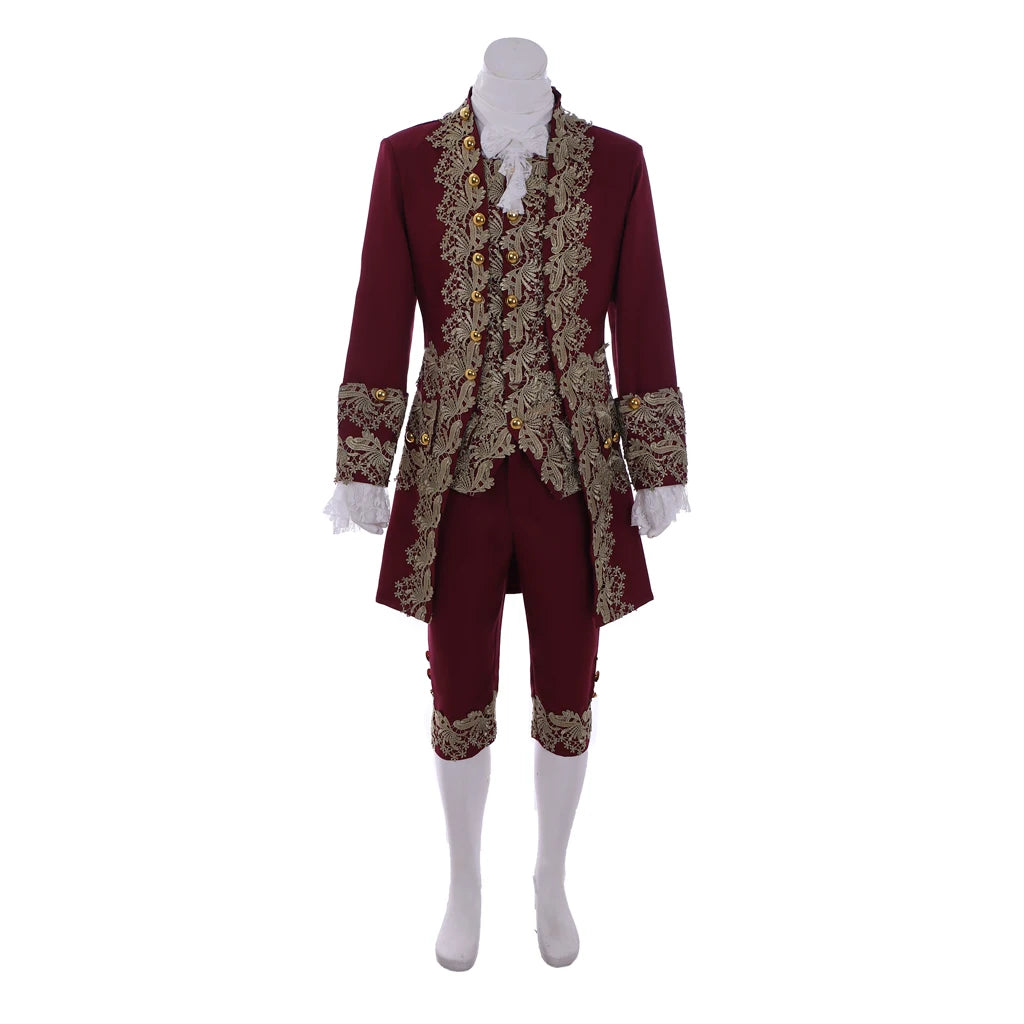 Men's 18th Century Court Suit Colonial Victorian British Military Uniform Elegant Men's Rococo Costume