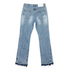 American Vintage Washed Jeans Men Women Retro Distressed Raw Hem Flare Denim Pants Y2K Grunge Streetwear Loose Hip Hop Trousers 2026