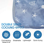 Cooling Throw Blanket with Double Sided Cold Effect, Lightweight Breathable Summer Coastal Theme Bed Blanket, Transfer Heat to K