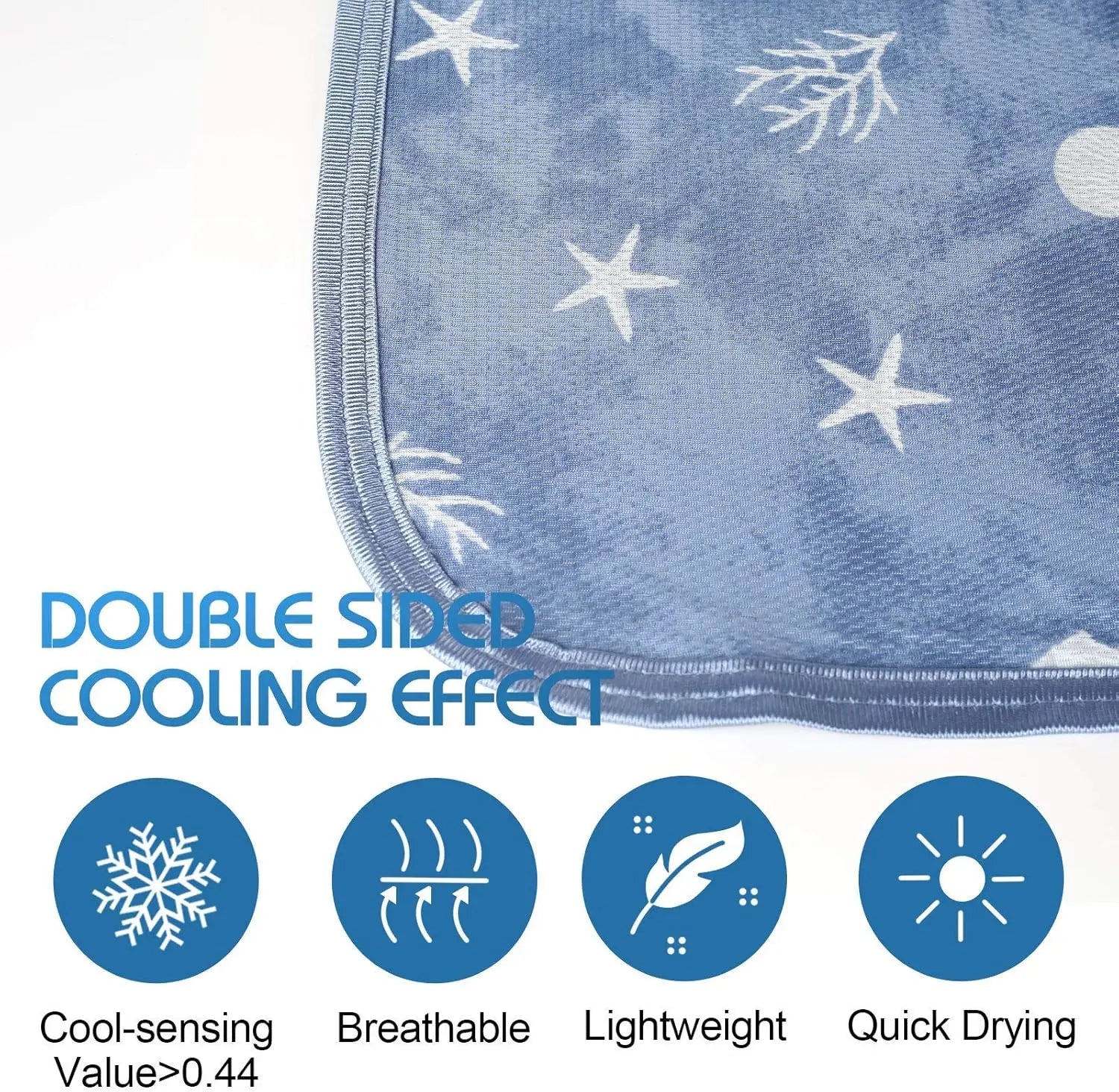 Cooling Throw Blanket with Double Sided Cold Effect, Lightweight Breathable Summer Coastal Theme Bed Blanket, Transfer Heat to K