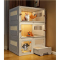 Indoor Large Cat Enclosure with Litter Box and Transparent Door (105x45x70cm)