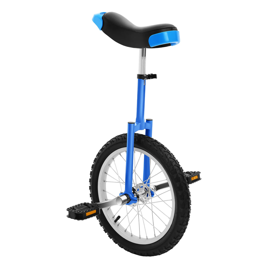 16 Inch Unicycle Outdoor One Wheel Bike Height Adjustable 28-32in 110lbs Capacity Manganese Steel for Balance Training Fitness