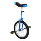 16 Inch Unicycle Outdoor One Wheel Bike Height Adjustable 28-32in 110lbs Capacity Manganese Steel for Balance Training Fitness