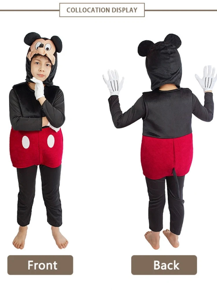 Halloween Costume Adult Family Mouse Cartoon Animal One Piece Romper Jumpsuit Set Party Outfit Plush Fleece