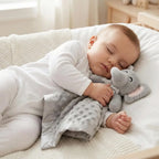 Elephant Security Blanket, Soft Lovey Unisex Lovie Baby Gifts for Boys and Girls Snuggle Toy Stuffed Animal Newborn Essentials and Items Grey 16 Inch